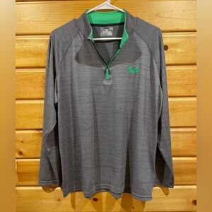 Under Armour Gray Quarter-Zip Pullover Heat Gear Loose Fitting Size L